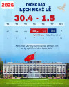 Thông báo Lịch nghỉ lễ 30/4-1/5
