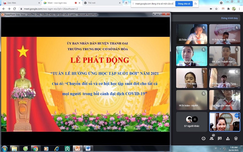 Trường THCS Dân Hòa tổ chức Lễ phát động “Tuần lễ hưởng ứng học tập suốt đời” năm 2021